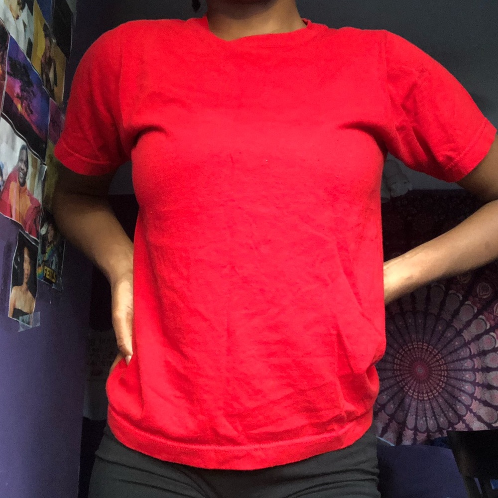 basic adidas red t-shirt